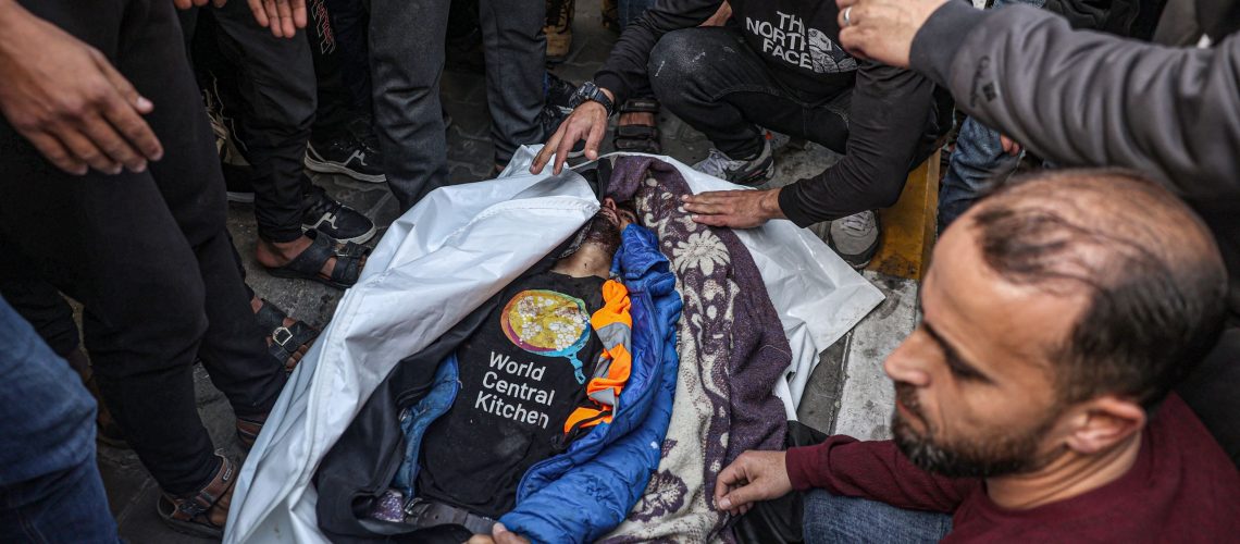 2 april 2024 - FOTO OPNIEUW HULPVERLENERS OMGEKOMEN IN GAZA