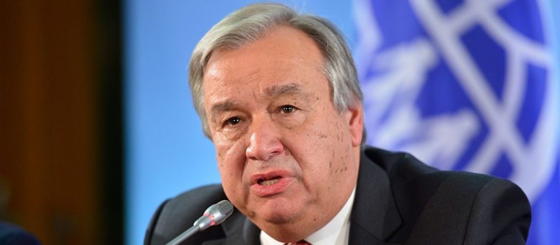 Berlin, Germany - November 04: Antonio Guterres, High Commissioner for Refugees of UNHCR, attends a press conference in german foreign office  on November 04, 2015 in Berlin, Germany. (Photo by Michael Gottschalk/Photothek via Getty Images)